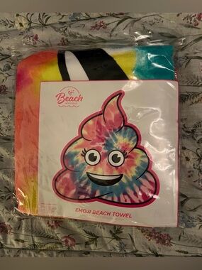 Beach Boutique Tie Dye Emoji Beach Towel